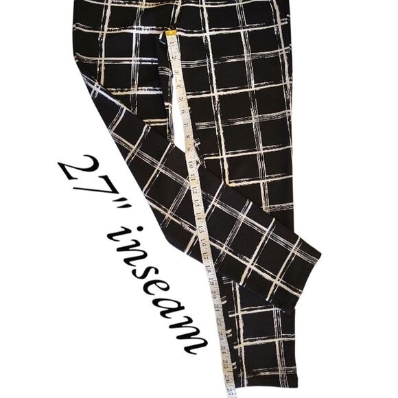 Y2K Joyous LA Black White Plaid Pull On High Waist Ankle Grunge Pants Large - Picture 12 of 12